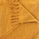 "Inca" Bed Throw, Tufted Cotton Mustard yellow, 130x180 cm Mustard yellow