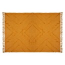 "Inca" Bed Throw, Tufted Cotton Mustard yellow, 130x180 cm Mustard yellow