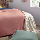 "Inca" Bed Throw, Tufted Cotton Ivory white, 130x180 cm Ivory white