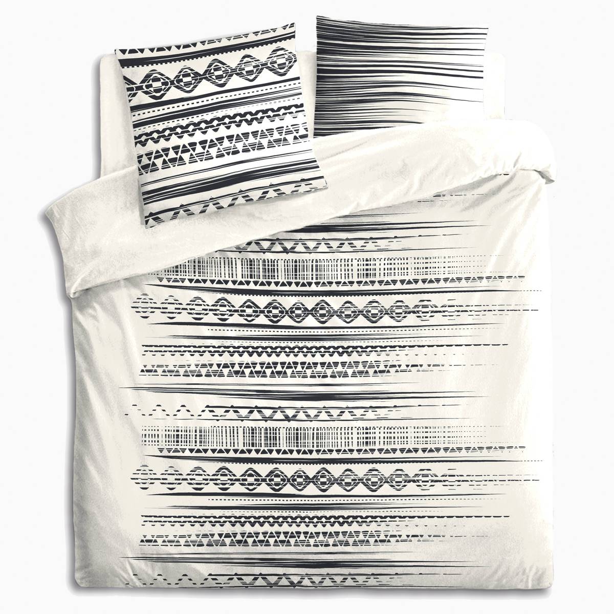 3-piece bedding set "Etnik" 260x240 cm Black and white
