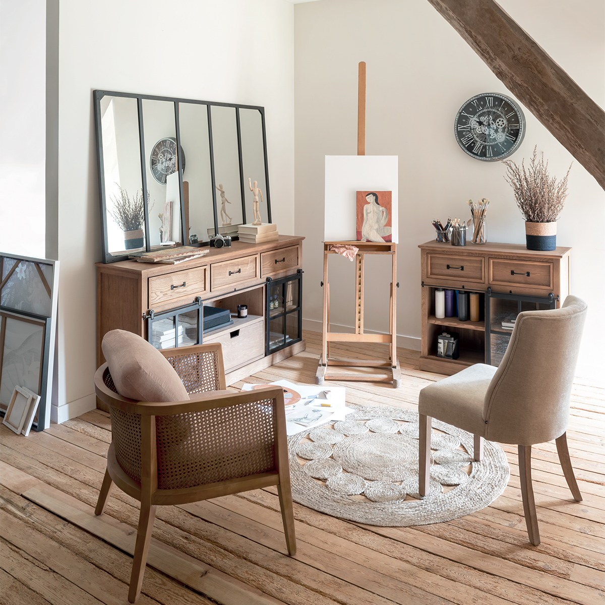 2-door sideboard "Danik" 160x85 cm Natural wood