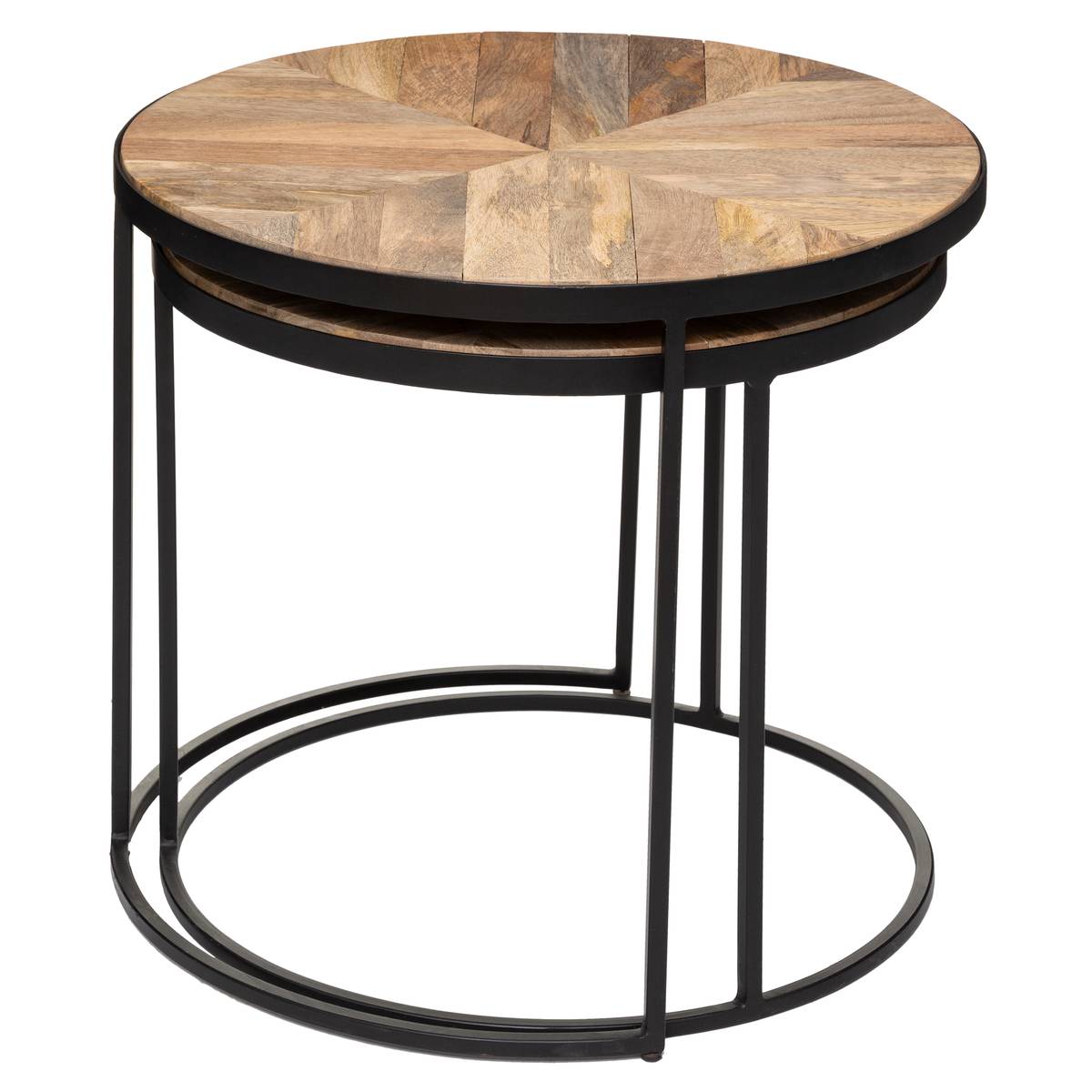 "Basile" Nesting Tables Mango wood, D.51/56 cm Natural wood