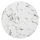 Dining Table "Rayo" White marble effect, Gold, D.120 cm White