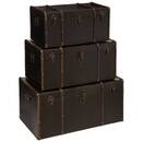 Set of 3 trunks "British Flower" Black, L.61/71/81 cm Black