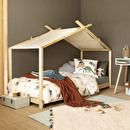 Children's tent bed "Ilan" Pine, Beige, 90x190 cm Beige