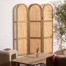 Rounded Screen Cane and rattan, H.170 cm Beige