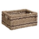 Set of 5 rectangular baskets Brown Natural wood