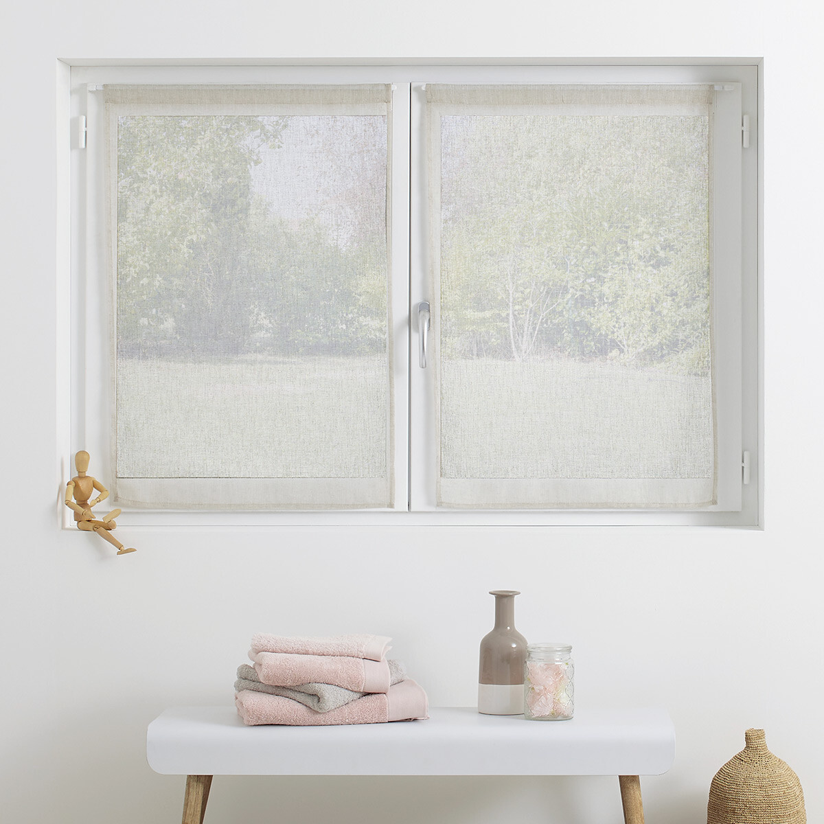 Set of 2 sheer curtains "Fred" White, 60x90 cm White 1