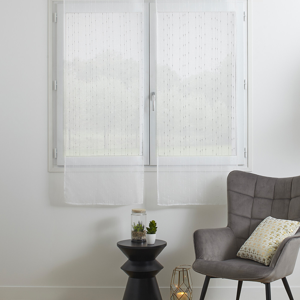 Set of 2 curtains "Anissa" White, 60x160 cm White
