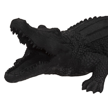 Crocodile figurine black, h.30 cm