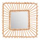 Mirror "Leoni" Rattan, 40x40 cm Natural wood