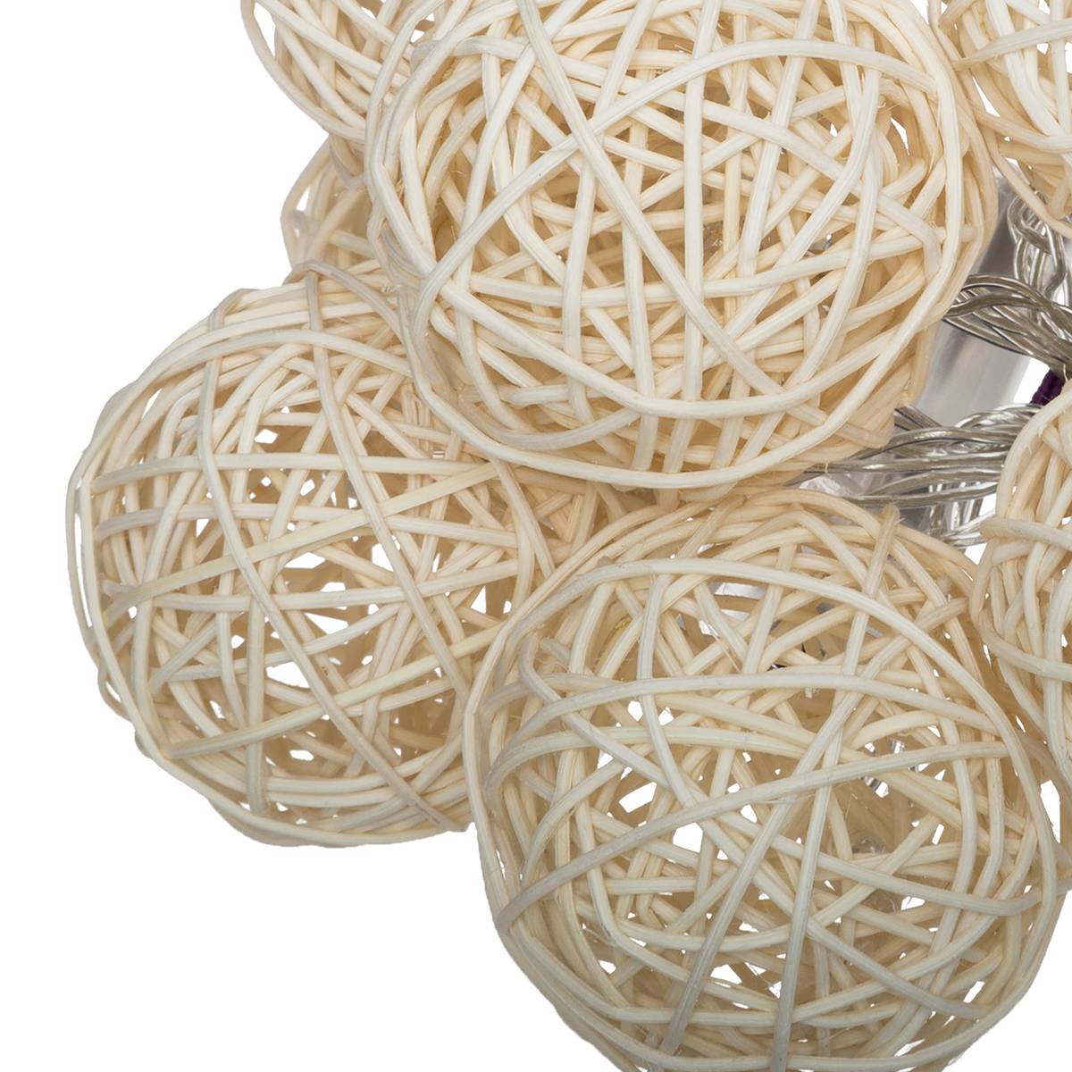 LED Garland 10 Balls, Battery Ivory white, L.162 cm Ivory white