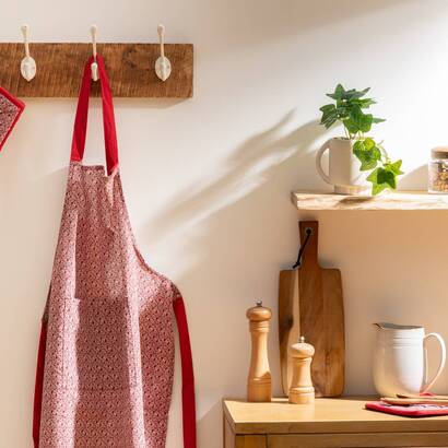 Cotton apron "olia" red, 60x80 cm