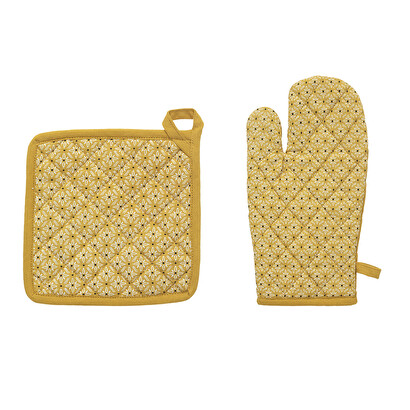 Glove, pot holder "paty" mustard yellow, h.20 cm