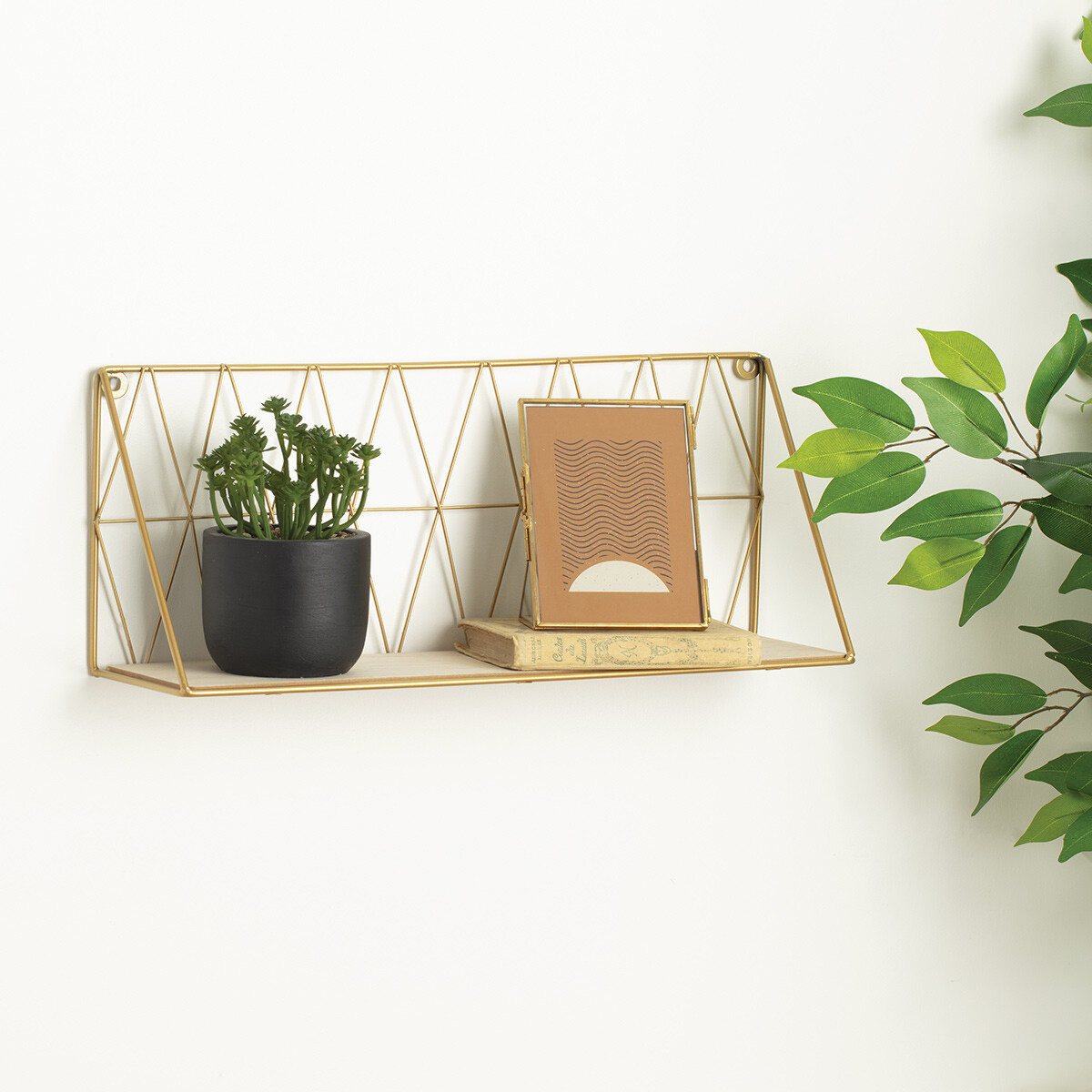 Wall shelf "Anna" Gold, 48x20 cm Gold