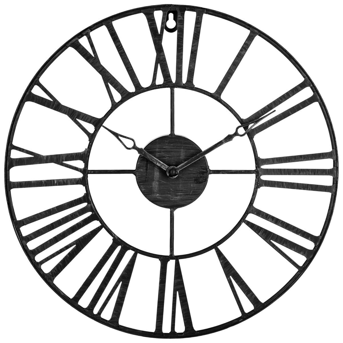 Clock "Andras" metal Black, D.37 cm Black