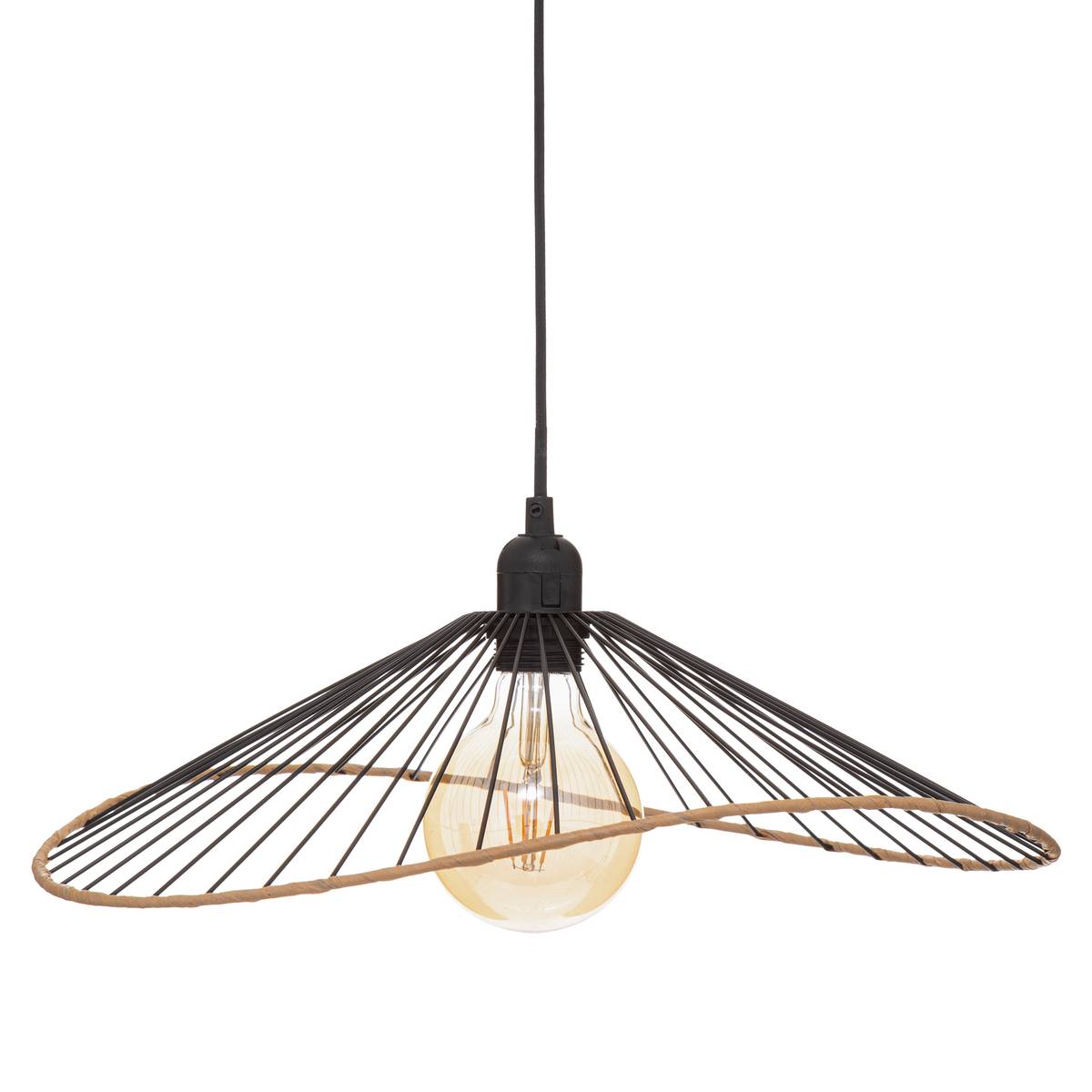 Pendant Light "Alara" Black metal, D.45 cm Black