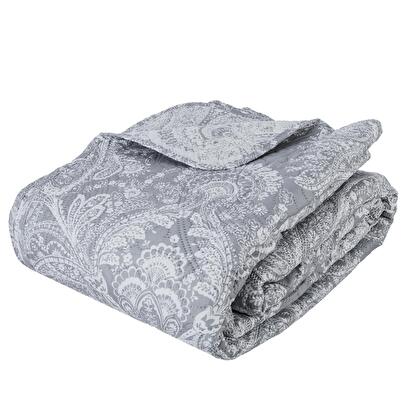 Bedspread, 2 pillowcases "marie" mouse grey, 260x240 cm