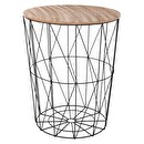 Side Table "Kumi" Black, D.47 cm Black