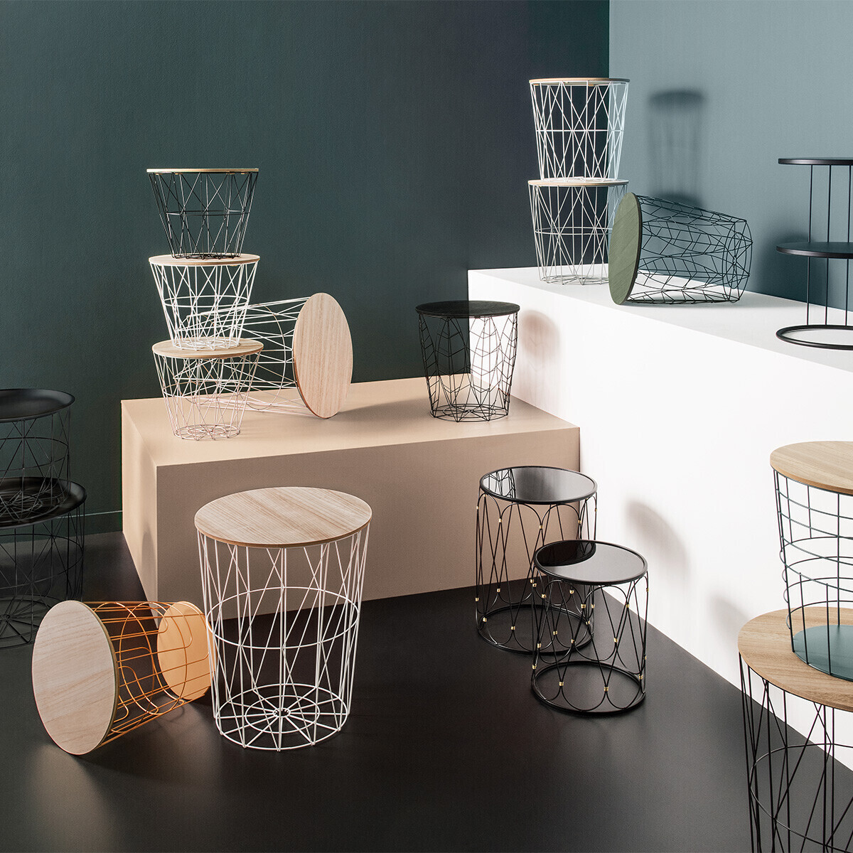 Side Table "Kumi" White, D.38 cm White