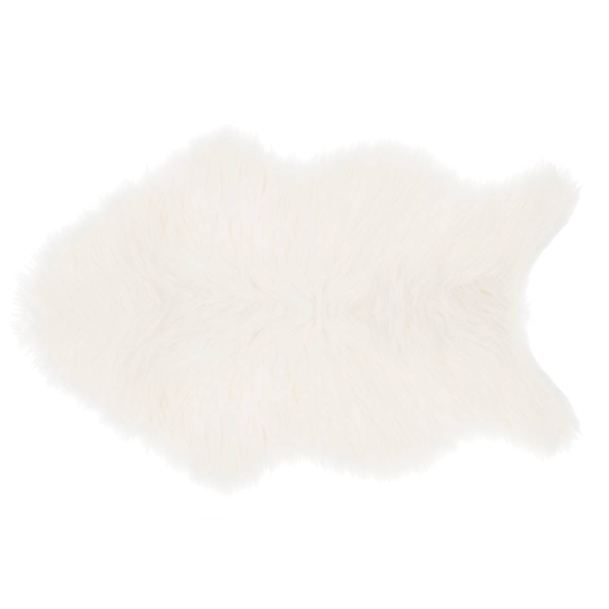 Children's faux fur rug White, 60x90 cm White