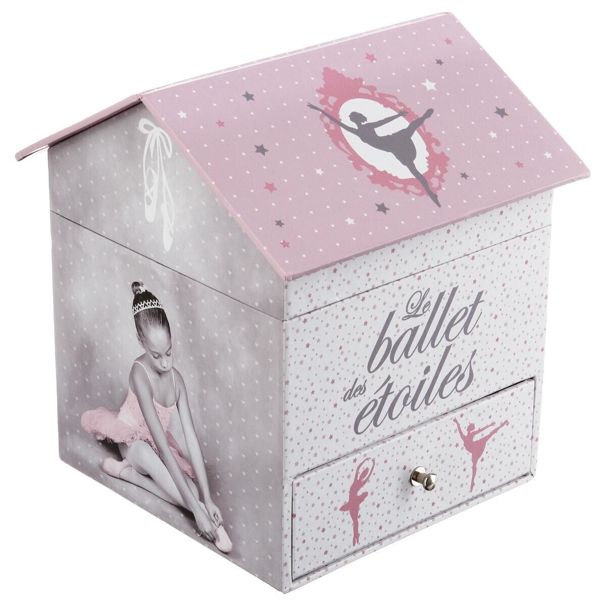 Music Box "Ballerina" Rose, H.16 cm Multicolored