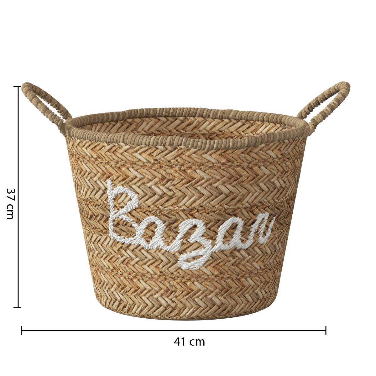 Wicker Basket White, &Oslash; 41 cm White