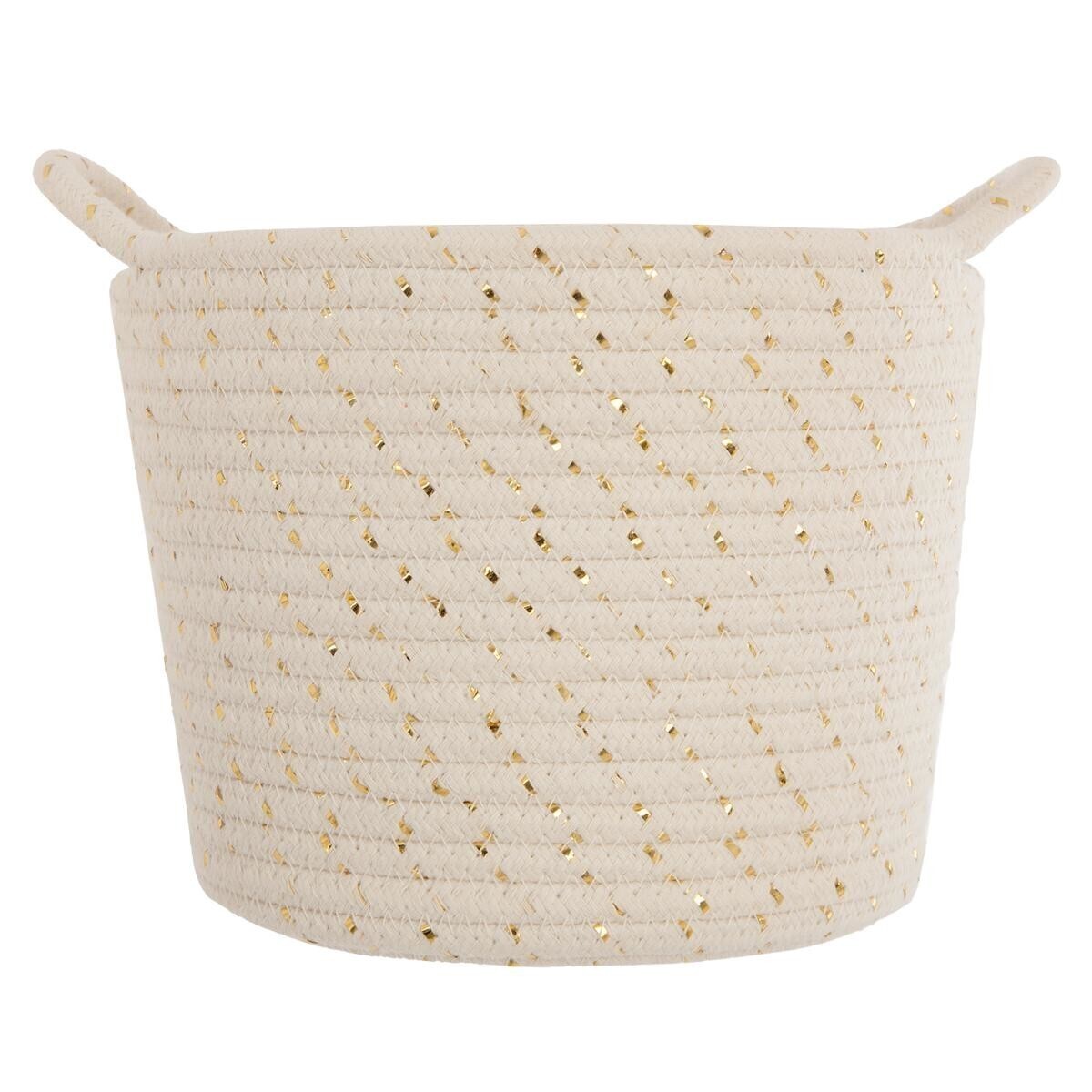 Set of 3 "Lurex" baskets Beige, D.19.5/22/24 cm Beige