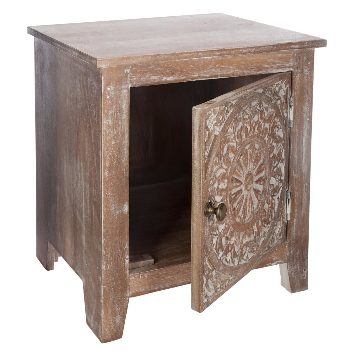 Bedside Table "Shirel" Mango wood, H.44.5 cm Natural wood