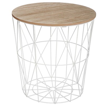 Side table "kumi" white, d.40 cm