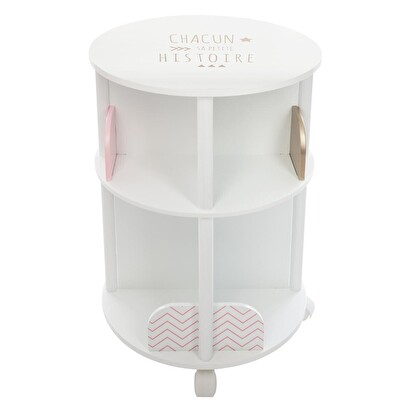 Round children's bookshelf rose, h.59 cm