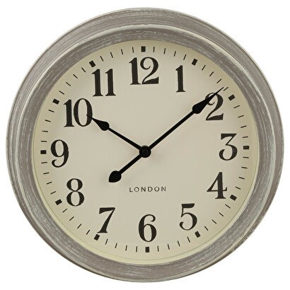 Horloge Murale Vintage Atmosphera - Métal Noir - D70cm - Chiffres Romains - Pile AA Non Incluse