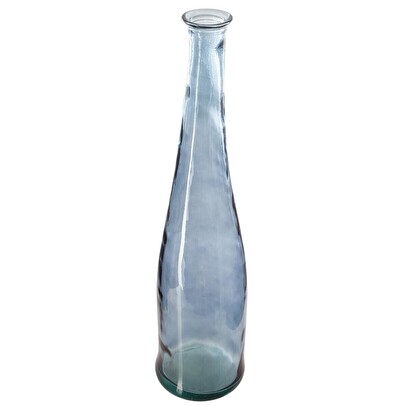 Long vase, recycled glass storm blue, h.80 cm