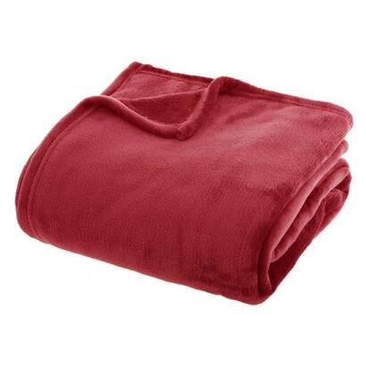 Flannel throw red, 180x230 cm