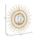 Mirror "Rebecca" Rattan, D.76 cm Natural wood