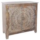 2-Door Sideboard "Shirel" Mango wood, 90x90 cm Natural wood
