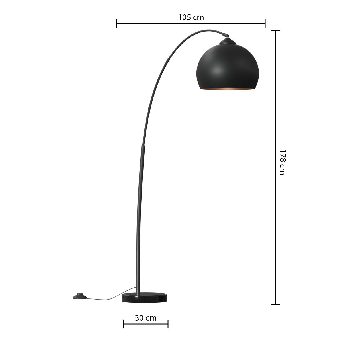 Atmosphera - Lampadaire en Métal et Marbre Noir H 145 cm - Maison Atmosphera - Lampadaire en Métal et Marbre Noir H 145 cm - Maison