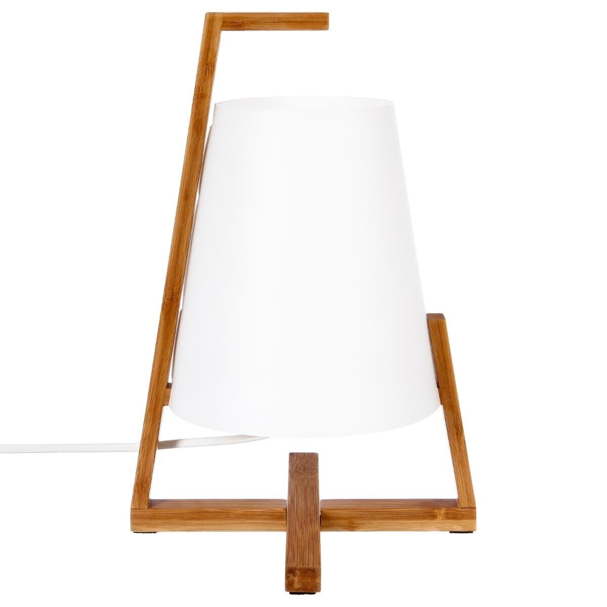 Lamp "Gong" Bamboo, White, H.32 cm White
