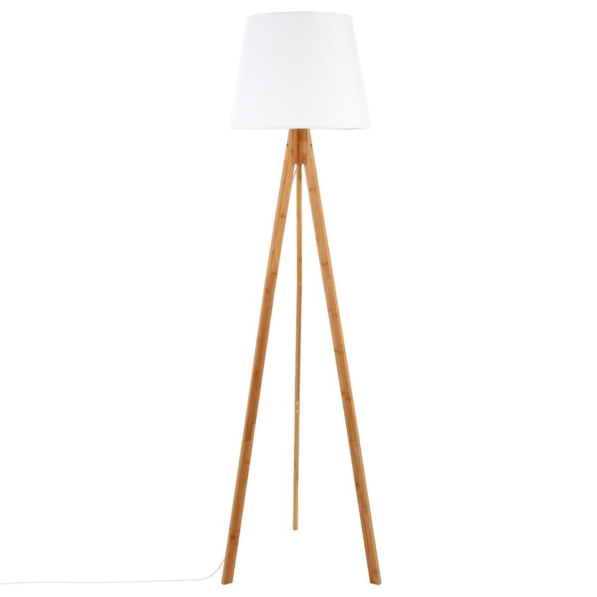 Tripod Floor Lamp "Bahi" Bamboo, H.160 cm White