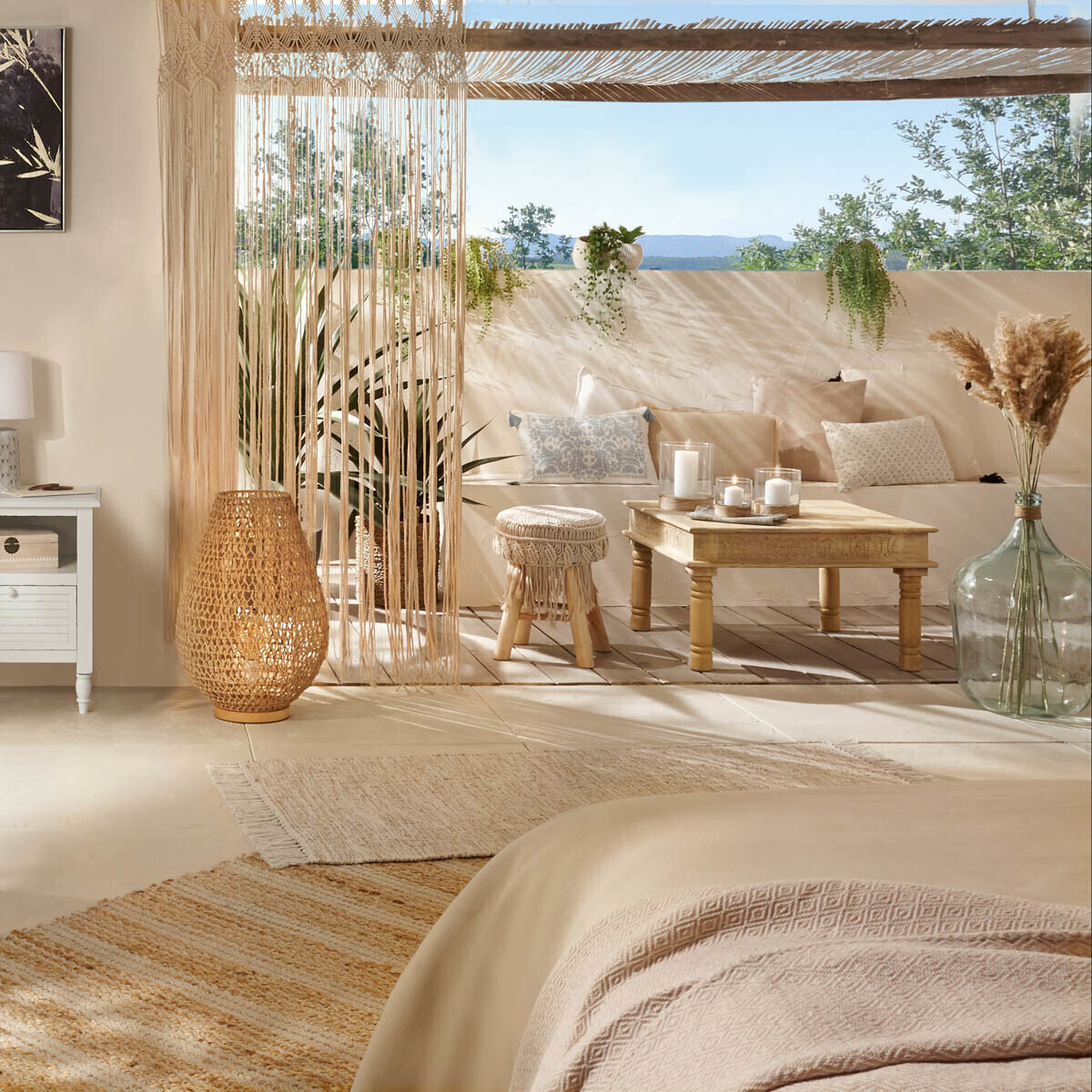 Lamp "Etel" Beige, H.55 cm Beige