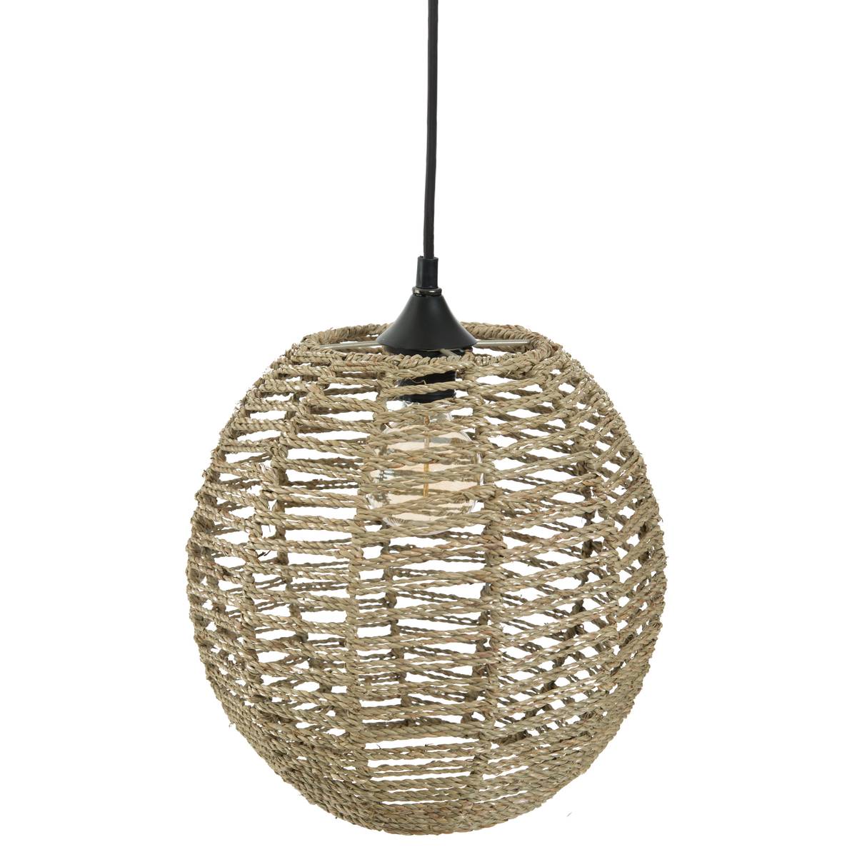Pendant Light "Rana" Rattan, D.33 cm Natural wood