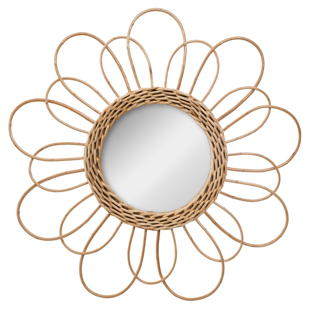 Mirror "Cayetana" Rattan, D.38 cm Natural wood
