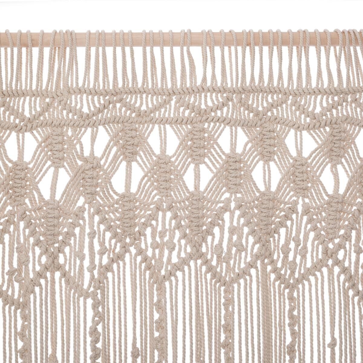 Thread Curtain "Macramé" Ivory white, 90x200 cm Beige