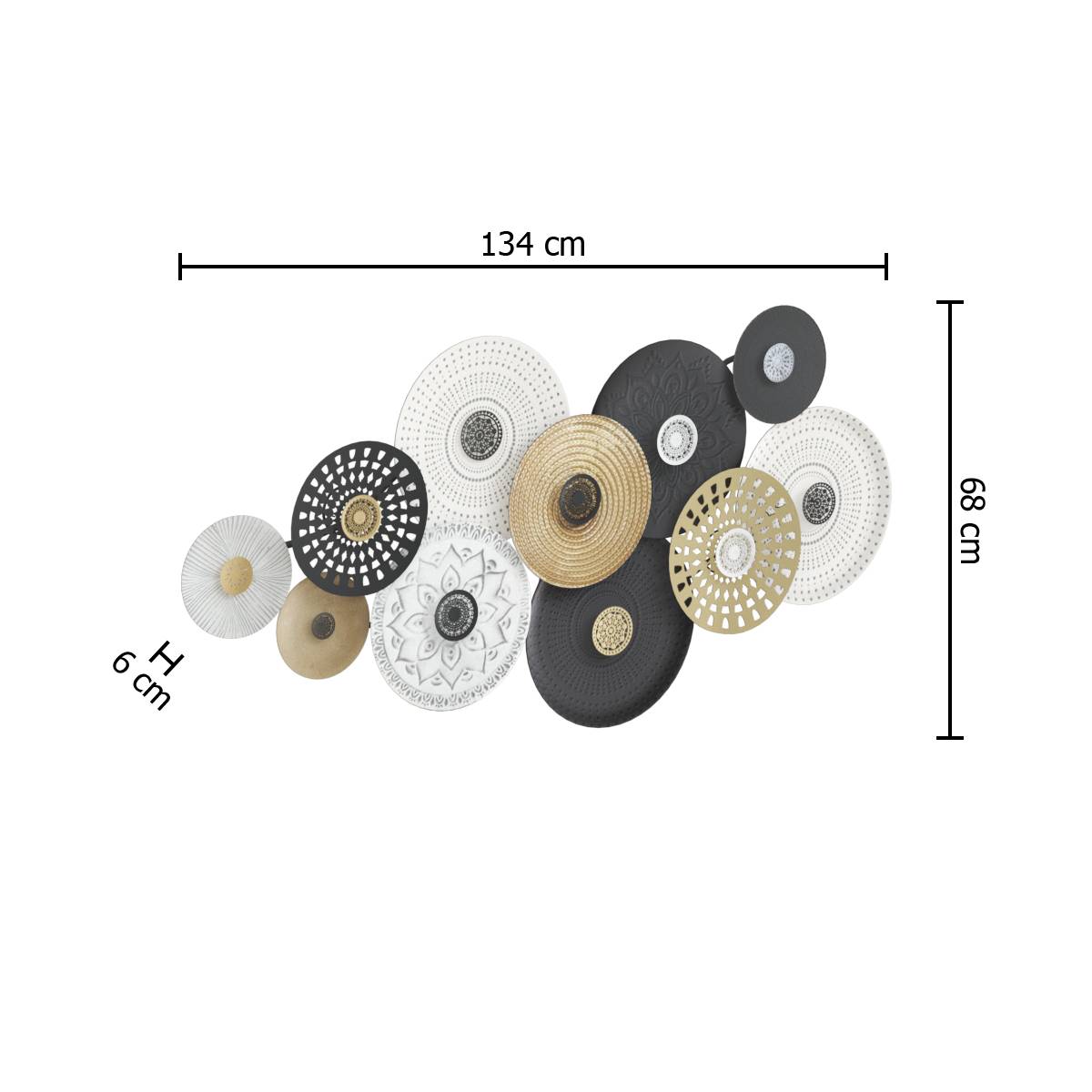Wall Decor "Ivo" 134x68 cm Multicolored