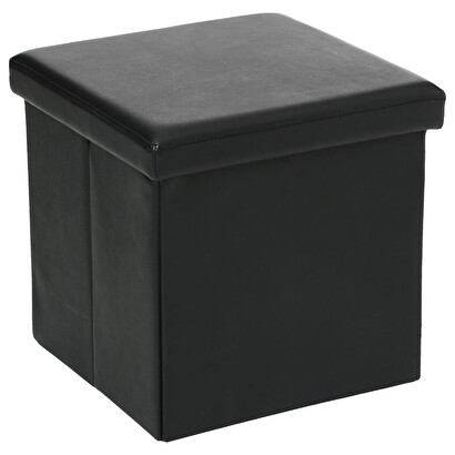 Folding pouf black