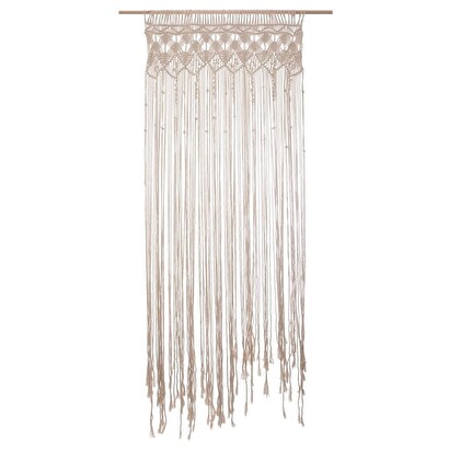 Thread curtain "macram&eacute;" ivory white, 90x200 cm