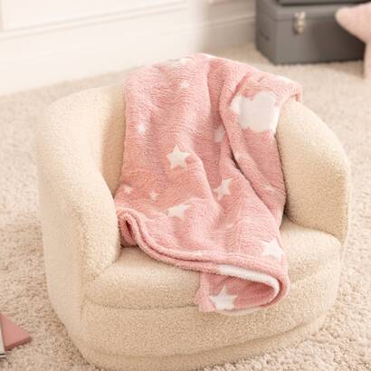 Children's throw light pink, 125x150 cm