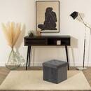 Folding Pouf "Lysandre" Velvet, Mouse grey, 38x38 cm Mouse grey