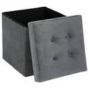 Folding Pouf "Lysandre" Velvet, Mouse grey, 38x38 cm Mouse grey