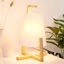 Lamp "Gong" Bamboo, White, H.32 cm White
